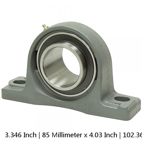 3.346 Inch | 85 Millimeter x 4.03 Inch | 102.362 Millimeter x 3.74 Inch | 95 Millimeter  QM INDUSTRIES QAPF18A085SO  Pillow Block Bearings